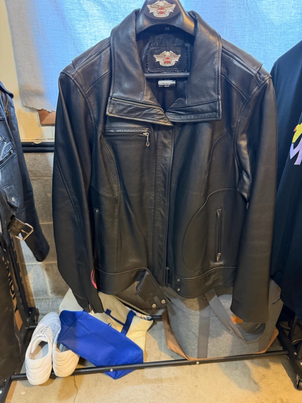 Harley-Davidson Black Leather Bomber Jacket